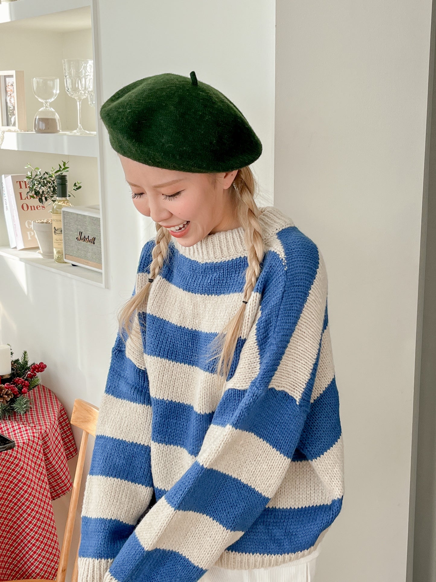 秋冬經典絨面貝蕾帽