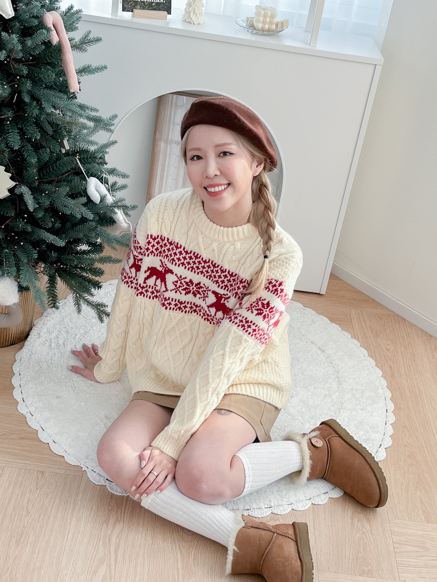 秋冬經典絨面貝蕾帽