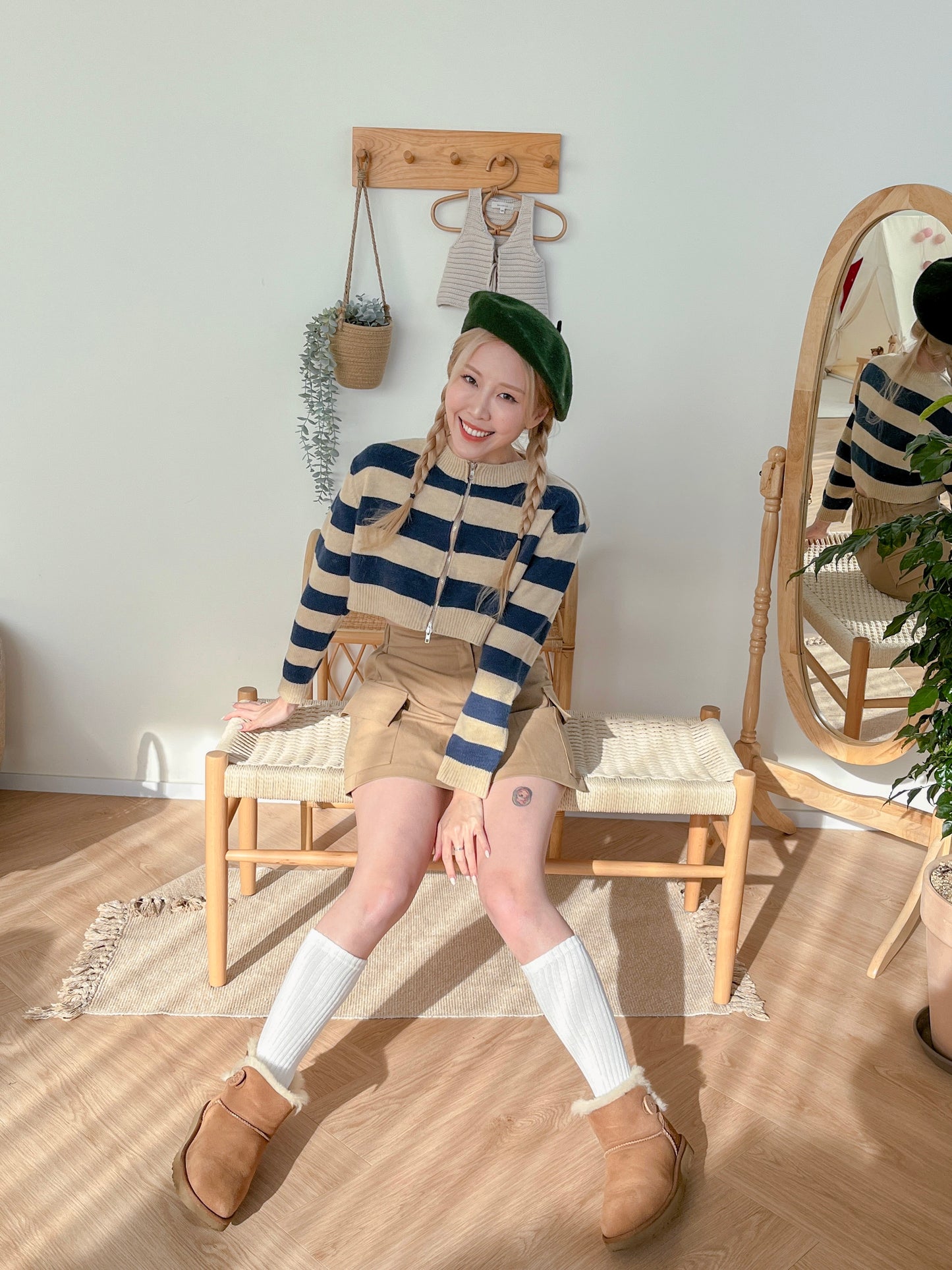 巨顯瘦!! 麻質高腰側袋A-line半截裙