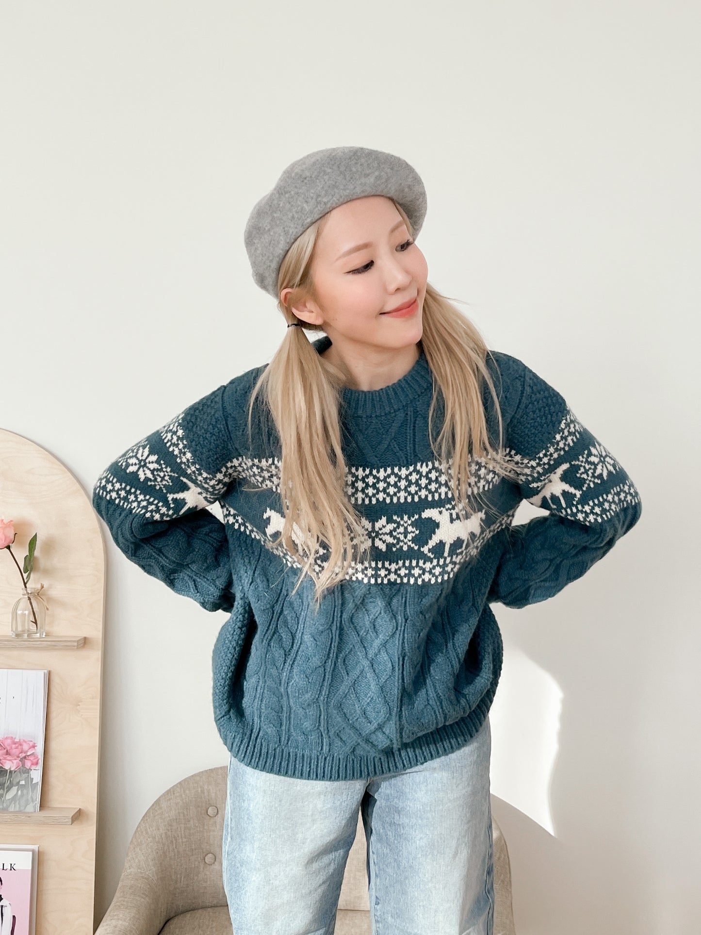 秋冬經典絨面貝蕾帽