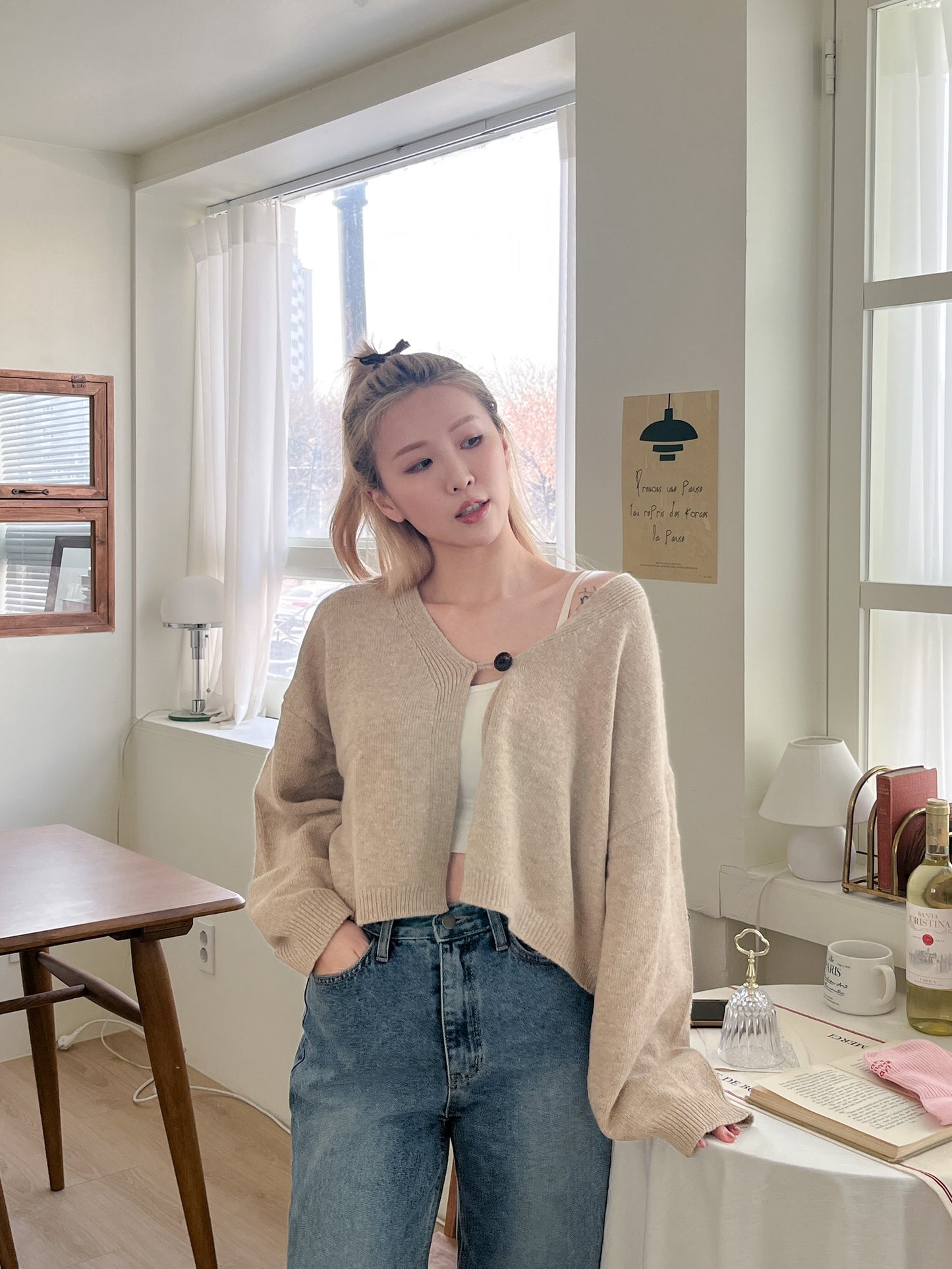 春季必入百撘針織單鈕小外套