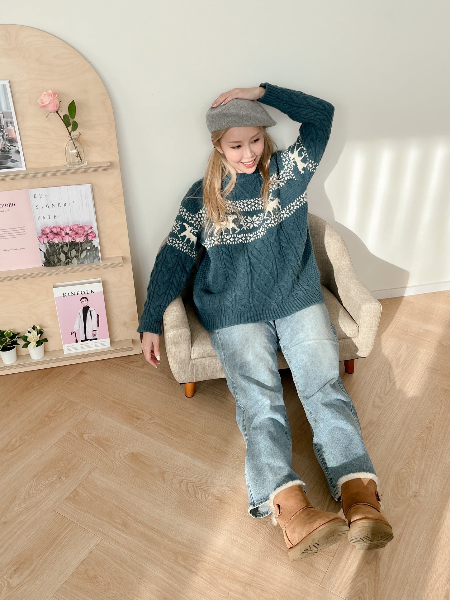 秋冬經典絨面貝蕾帽