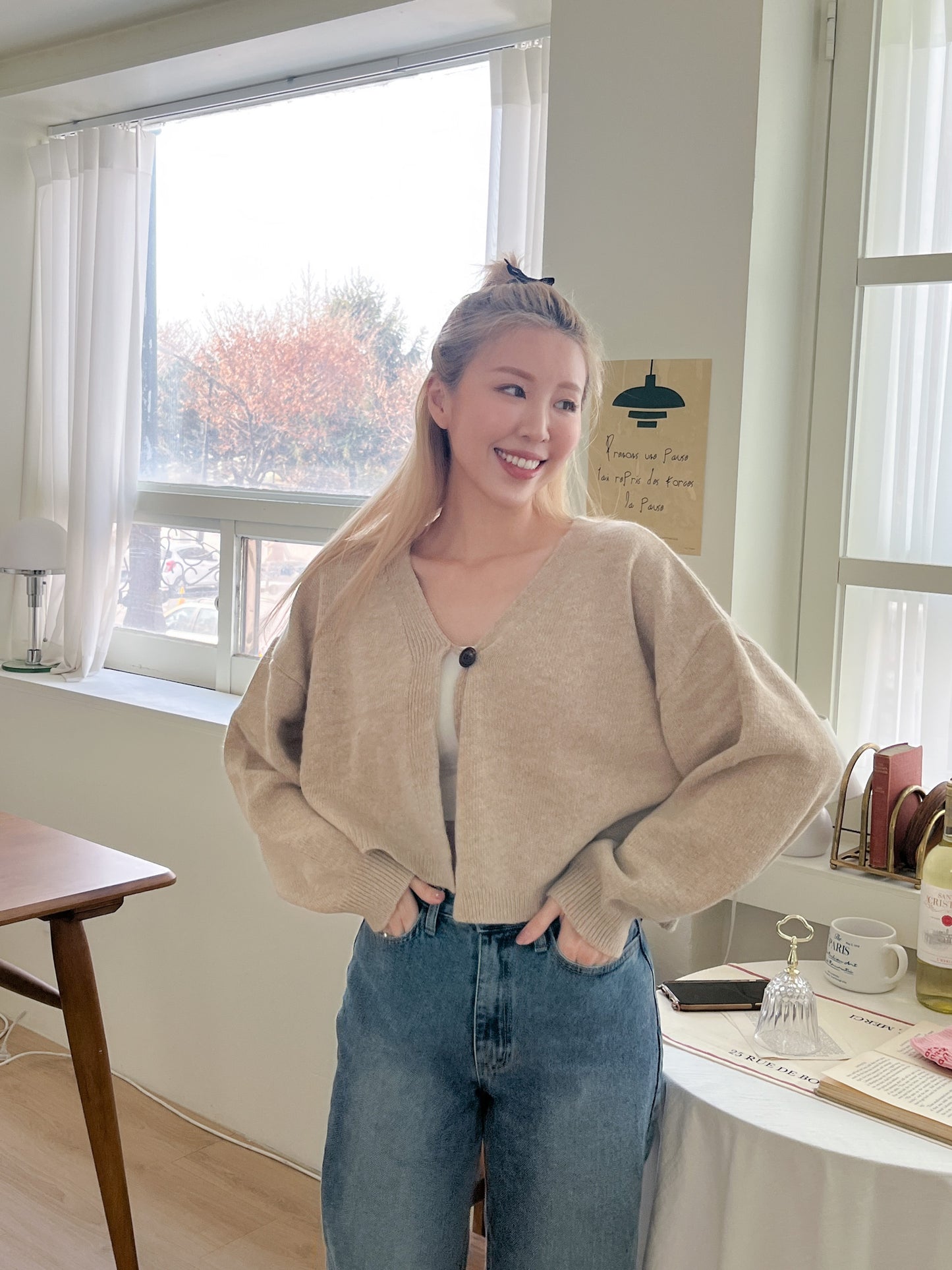 春季必入百撘針織單鈕小外套