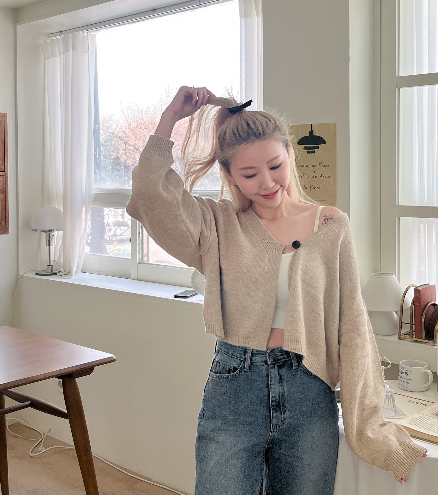 春季必入百撘針織單鈕小外套