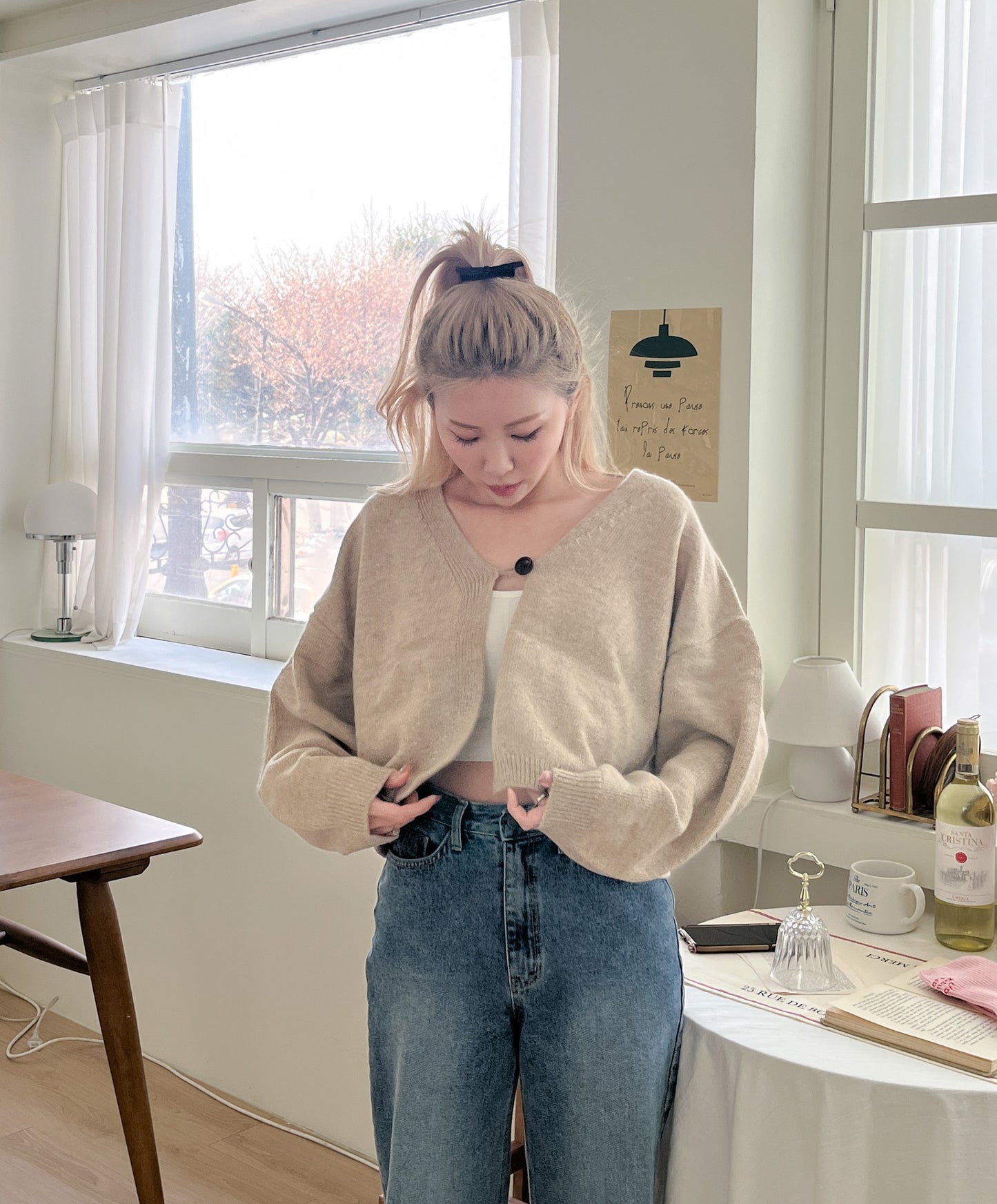 春季必入百撘針織單鈕小外套