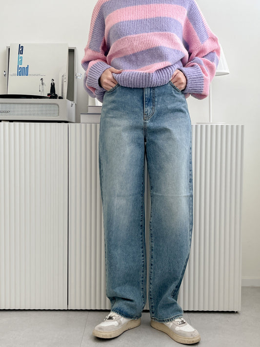 Daily必備!!經典洗水直筒隨性牛仔褲