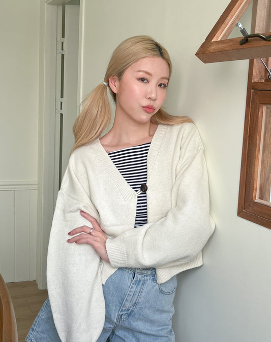 春季必入百撘針織單鈕小外套