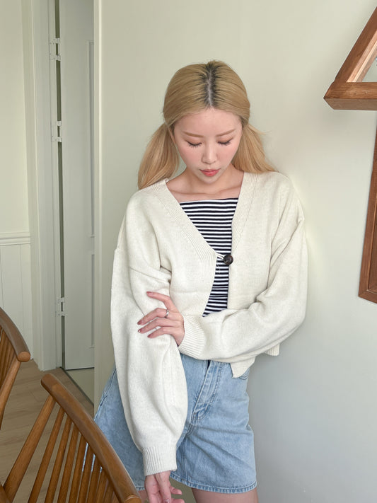 春季必入百撘針織單鈕小外套